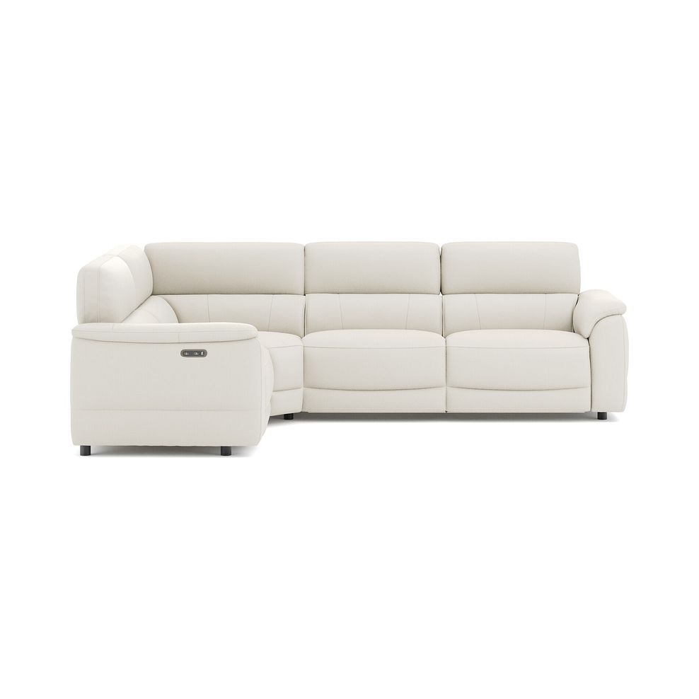 Phoenix Right hand Corner Electric Recliner Sofa in  Bone China Leather 2
