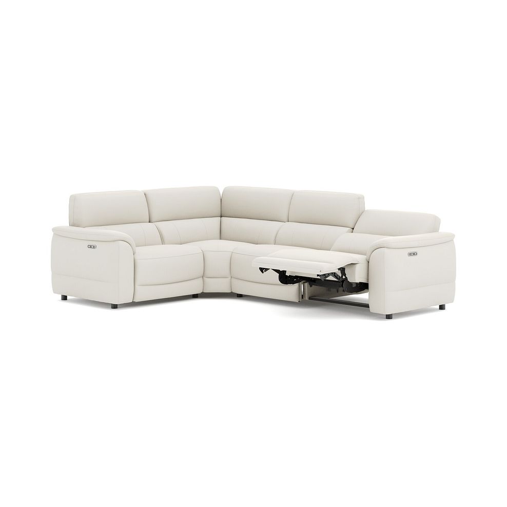 Phoenix Right hand Corner Electric Recliner Sofa in  Bone China Leather 3