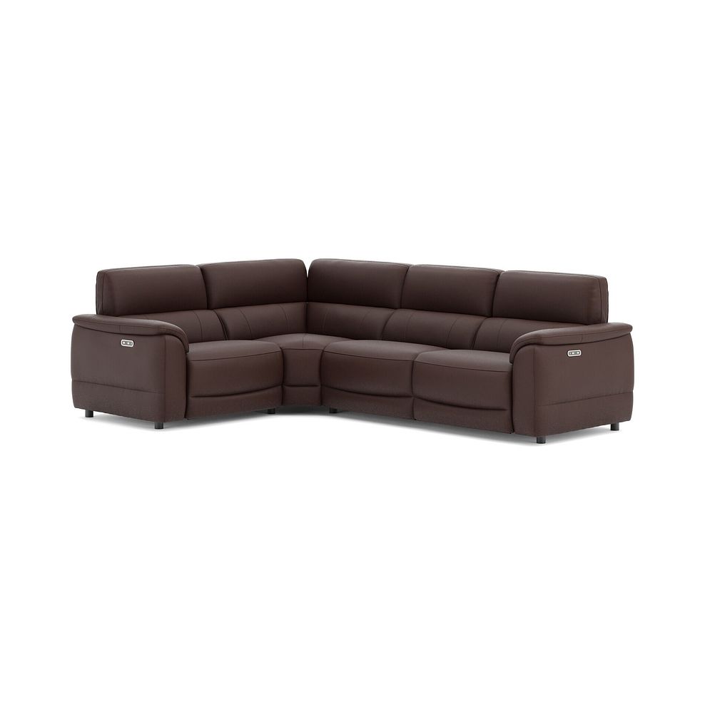 Phoenix Right hand Corner Electric Recliner Sofa in  Chestnut Leather 1