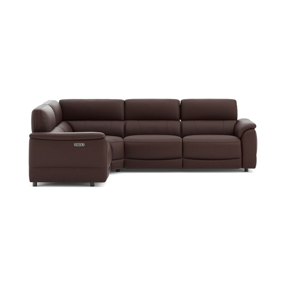 Phoenix Right hand Corner Electric Recliner Sofa in  Chestnut Leather 2