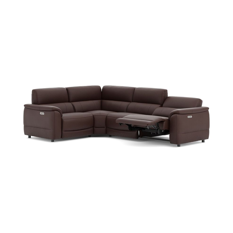 Phoenix Right hand Corner Electric Recliner Sofa in  Chestnut Leather 3
