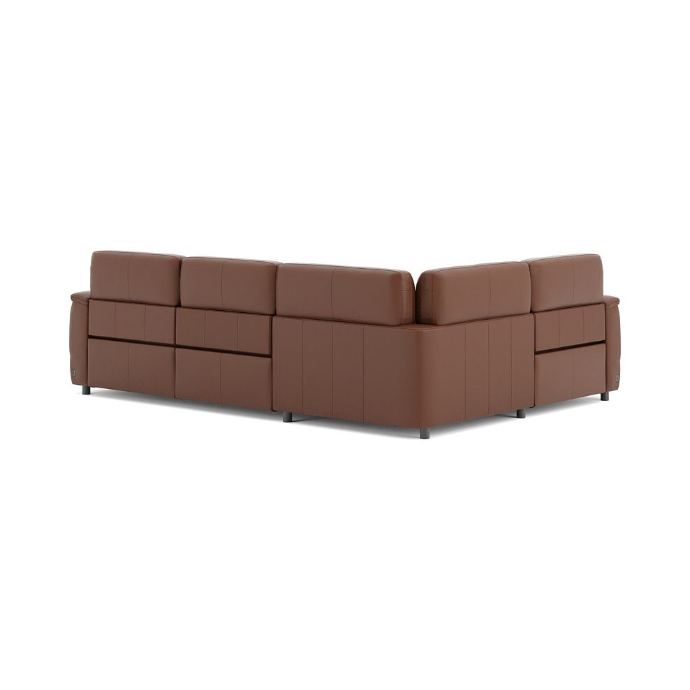 Phoenix Right hand Corner Electric Recliner Sofa in  Cognac Leather 5