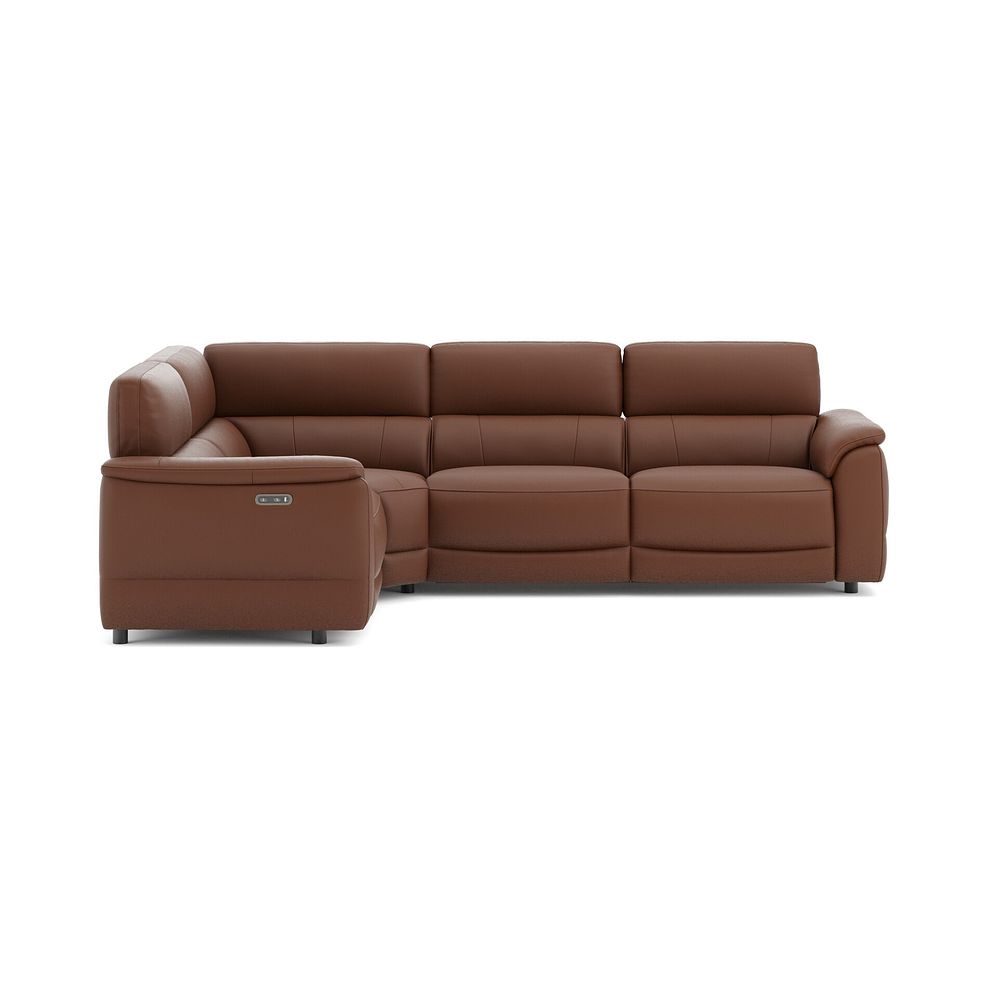 Phoenix Right hand Corner Electric Recliner Sofa in  Cognac Leather 2