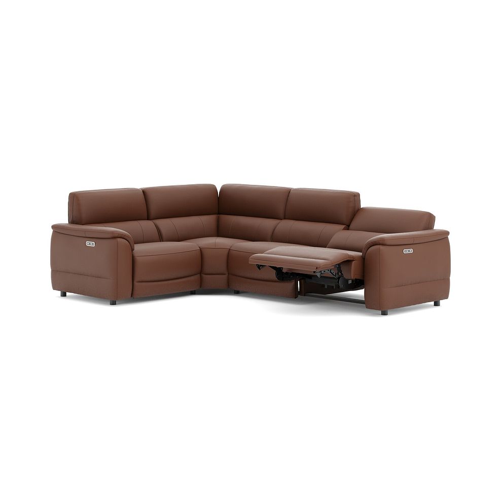 Phoenix Right hand Corner Electric Recliner Sofa in  Cognac Leather 3