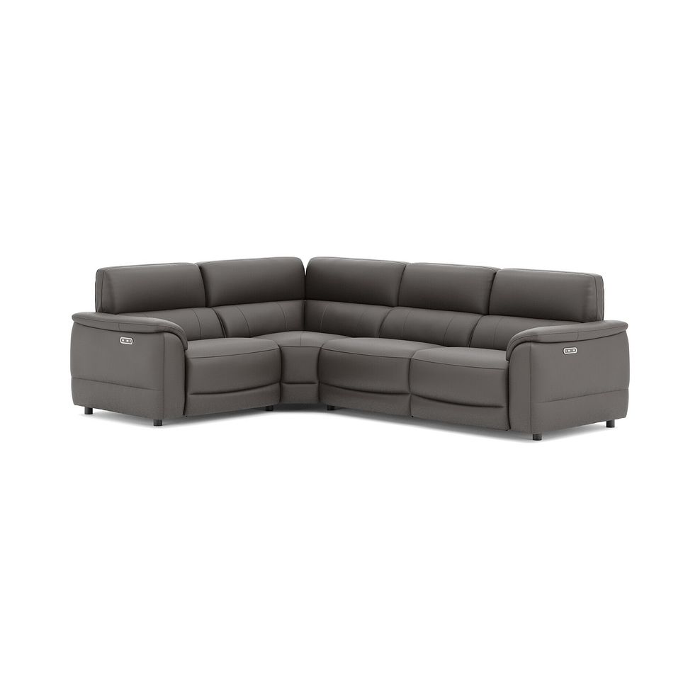 Phoenix Right hand Corner Electric Recliner Sofa in  Elephant Grey Leather 1