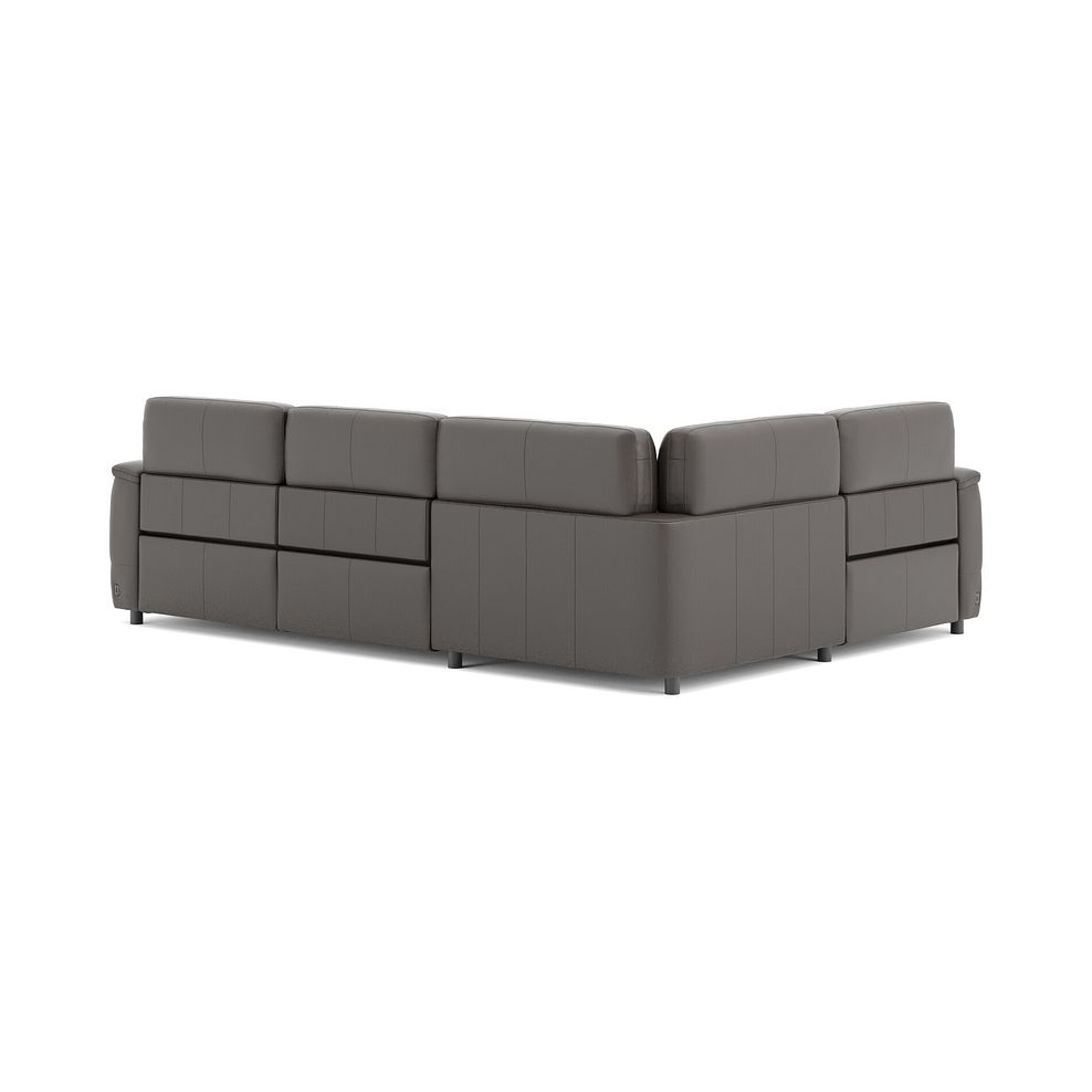 Phoenix Right hand Corner Electric Recliner Sofa in  Elephant Grey Leather 5