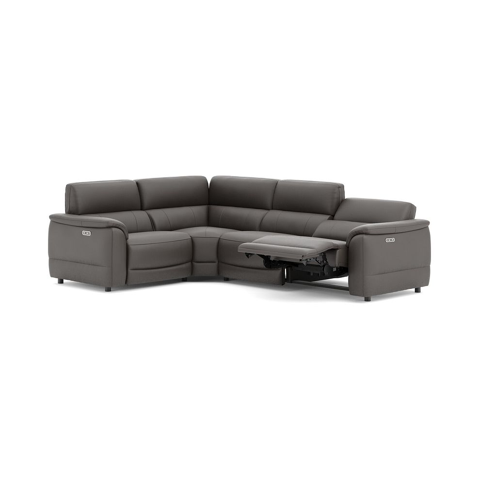 Phoenix Right hand Corner Electric Recliner Sofa in  Elephant Grey Leather 3
