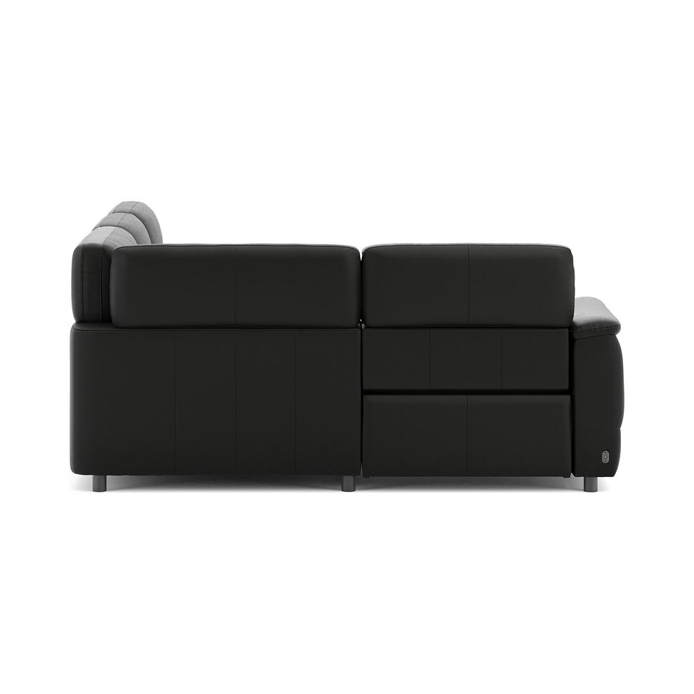 Phoenix Right hand Corner Electric Recliner Sofa in  Jet Black Leather 4