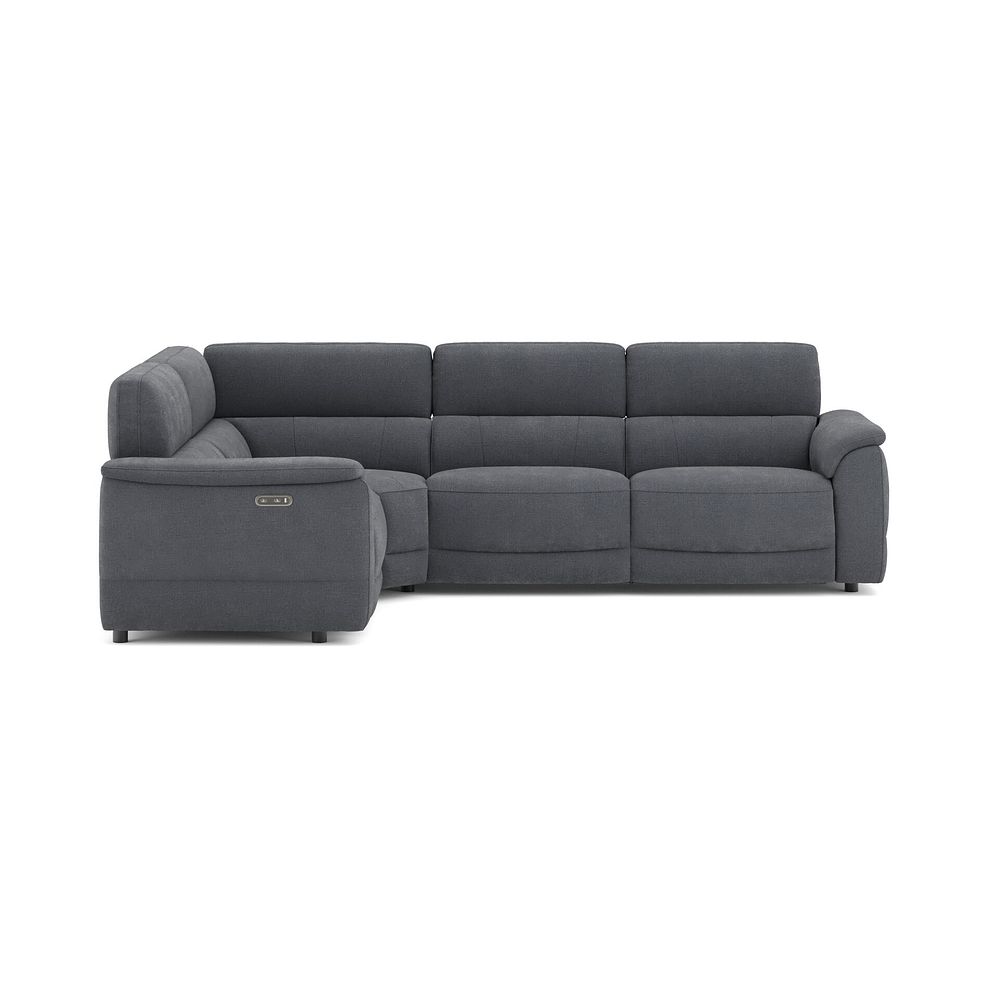 Phoenix Right hand Corner Electric Recliner Sofa in  Manhattan Charcoal Fabric 2
