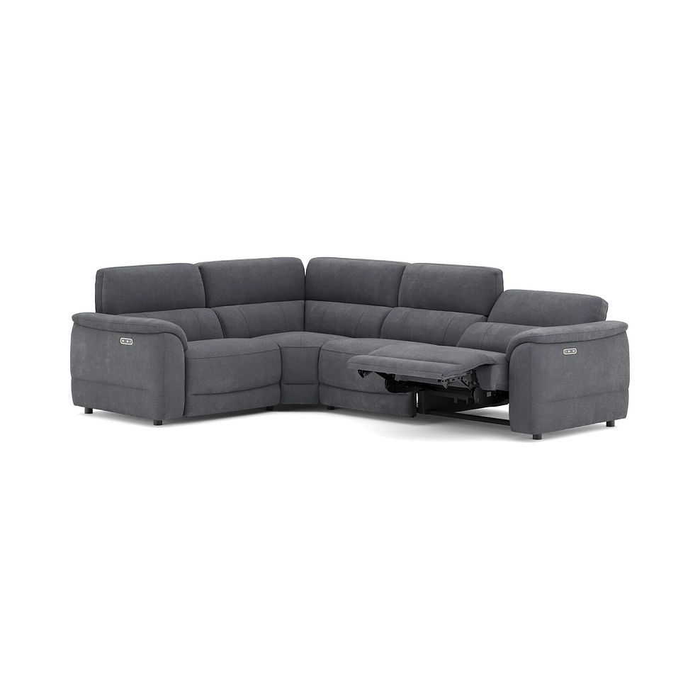 Phoenix Right hand Corner Electric Recliner Sofa in  Manhattan Charcoal Fabric 3