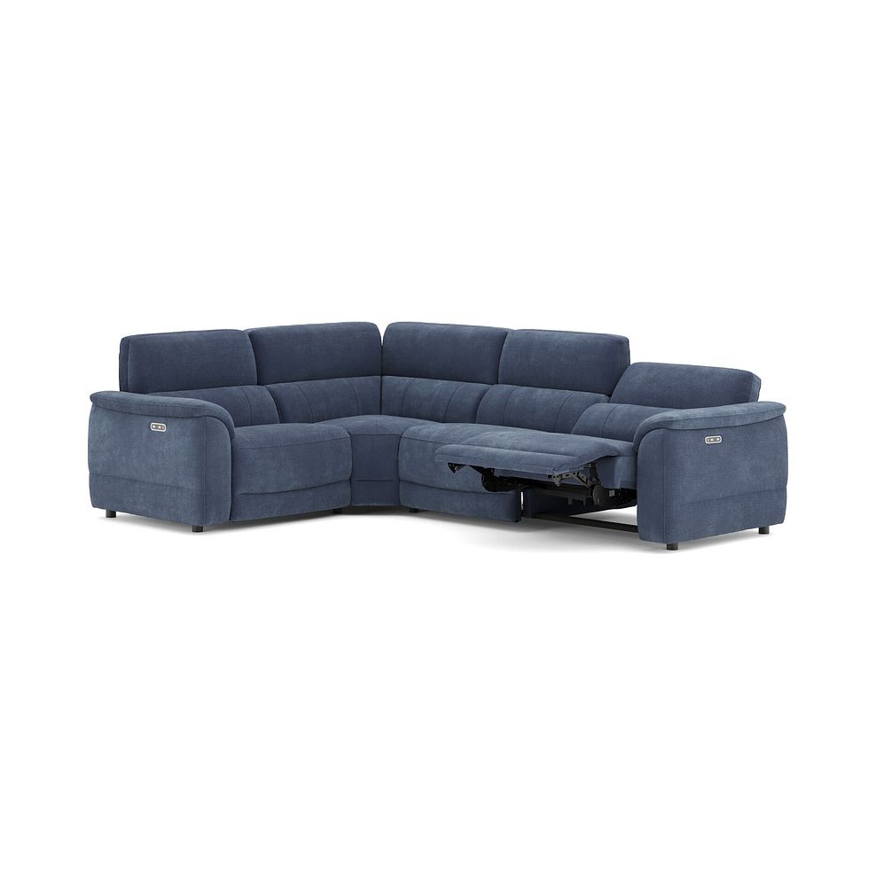 Phoenix Right hand Corner Electric Recliner Sofa in  Manhattan Navy Fabric 3