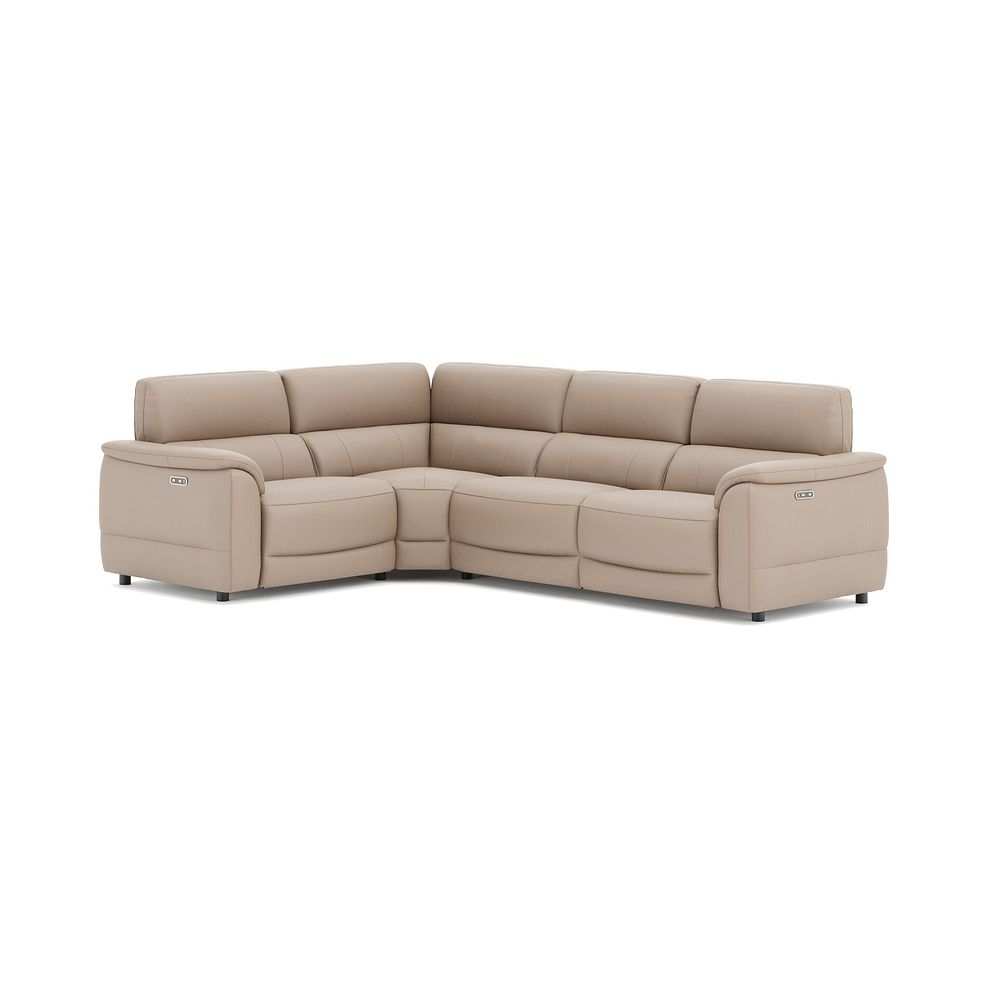 Phoenix Right hand Corner Electric Recliner Sofa in  Mushroom Leather 1