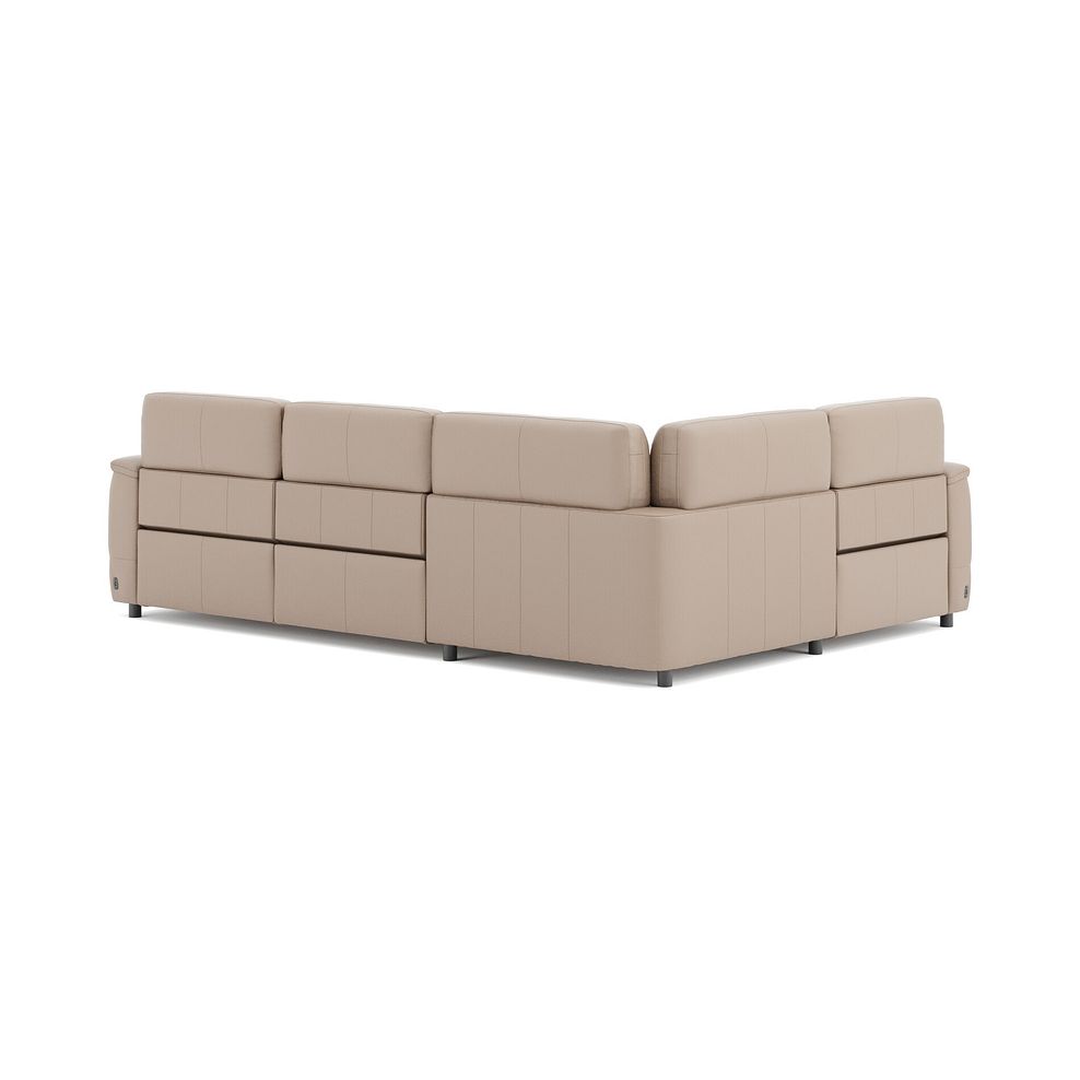 Phoenix Right hand Corner Electric Recliner Sofa in  Mushroom Leather 5