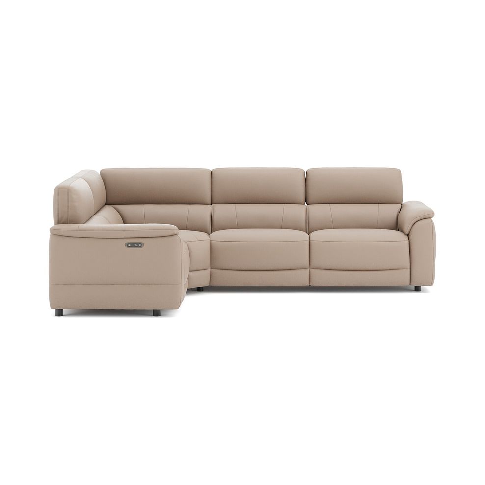 Phoenix Right hand Corner Electric Recliner Sofa in  Mushroom Leather 2