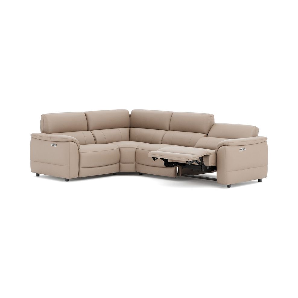 Phoenix Right hand Corner Electric Recliner Sofa in  Mushroom Leather 3