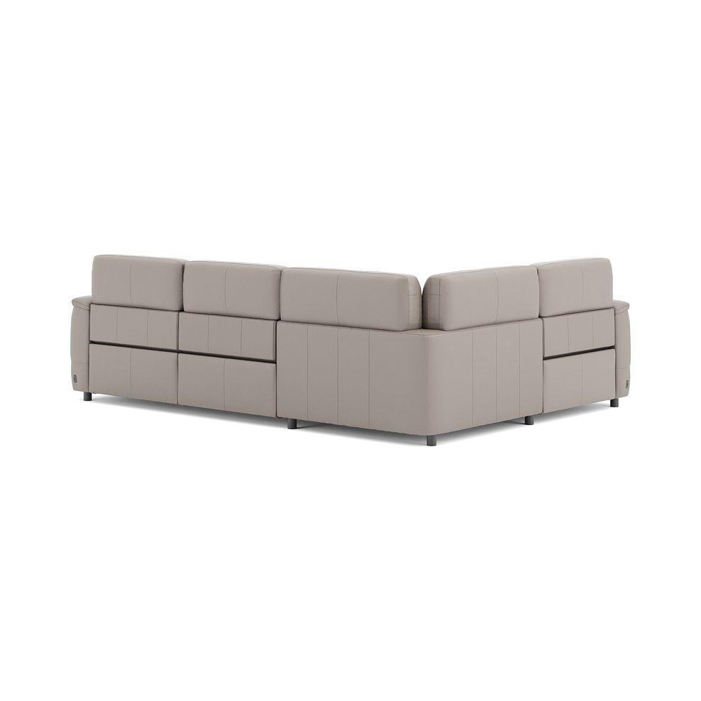 Phoenix Right hand Corner Electric Recliner Sofa in  Oyster Leather 5