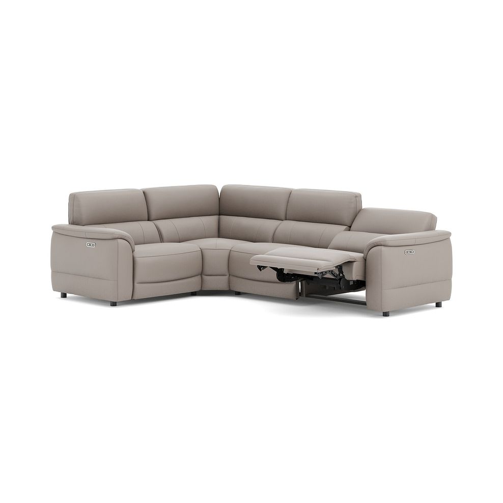 Phoenix Right hand Corner Electric Recliner Sofa in  Oyster Leather 3
