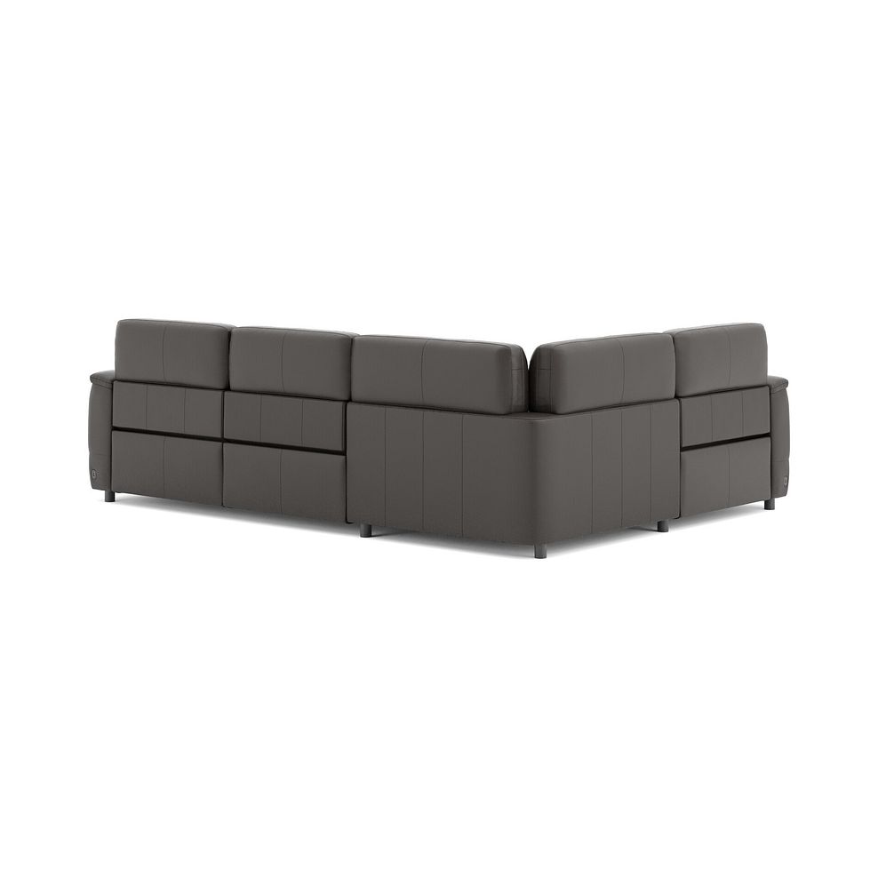 Phoenix Right hand Corner Electric Recliner Sofa in  Storm Leather 5