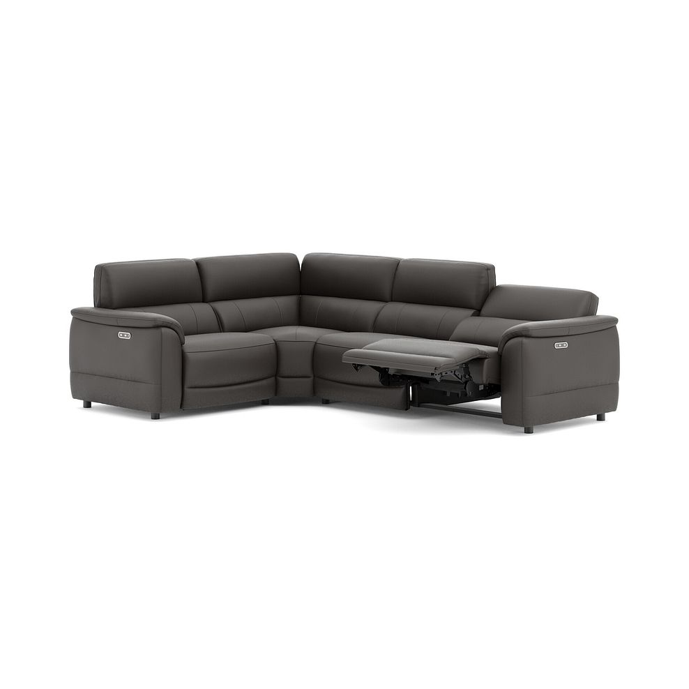 Phoenix Right hand Corner Electric Recliner Sofa in  Storm Leather 3