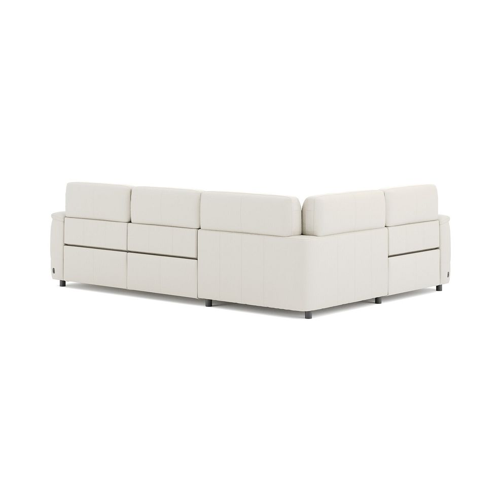 Phoenix Right hand Corner Electric Recliner Sofa with Adjustable Power Headrests in  Bone China Leather 5