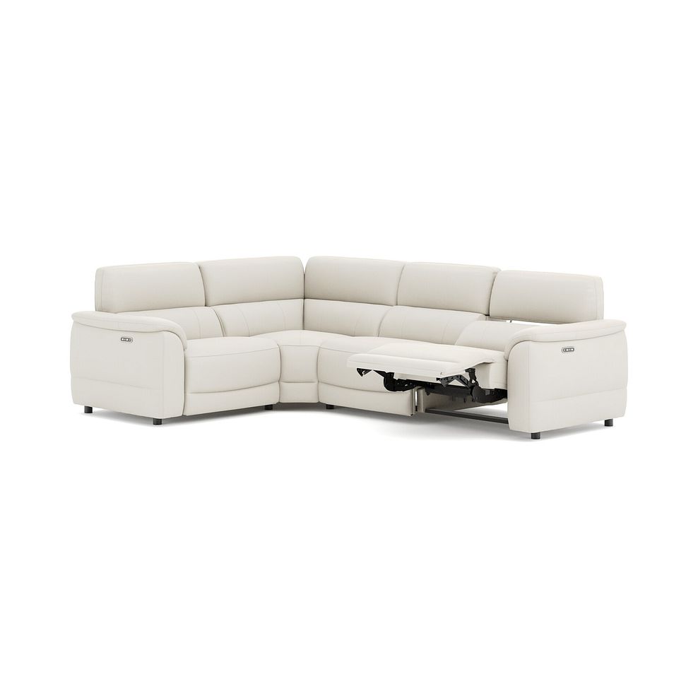Phoenix Right hand Corner Electric Recliner Sofa with Adjustable Power Headrests in  Bone China Leather 3