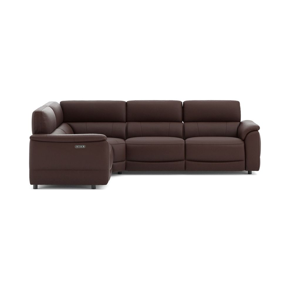 Phoenix Right hand Corner Electric Recliner Sofa with Adjustable Power Headrests in  Chestnut Leather 2