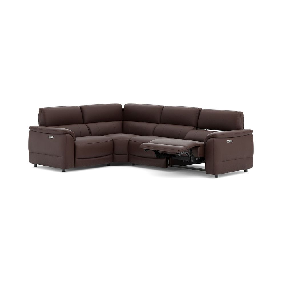 Phoenix Right hand Corner Electric Recliner Sofa with Adjustable Power Headrests in  Chestnut Leather 3