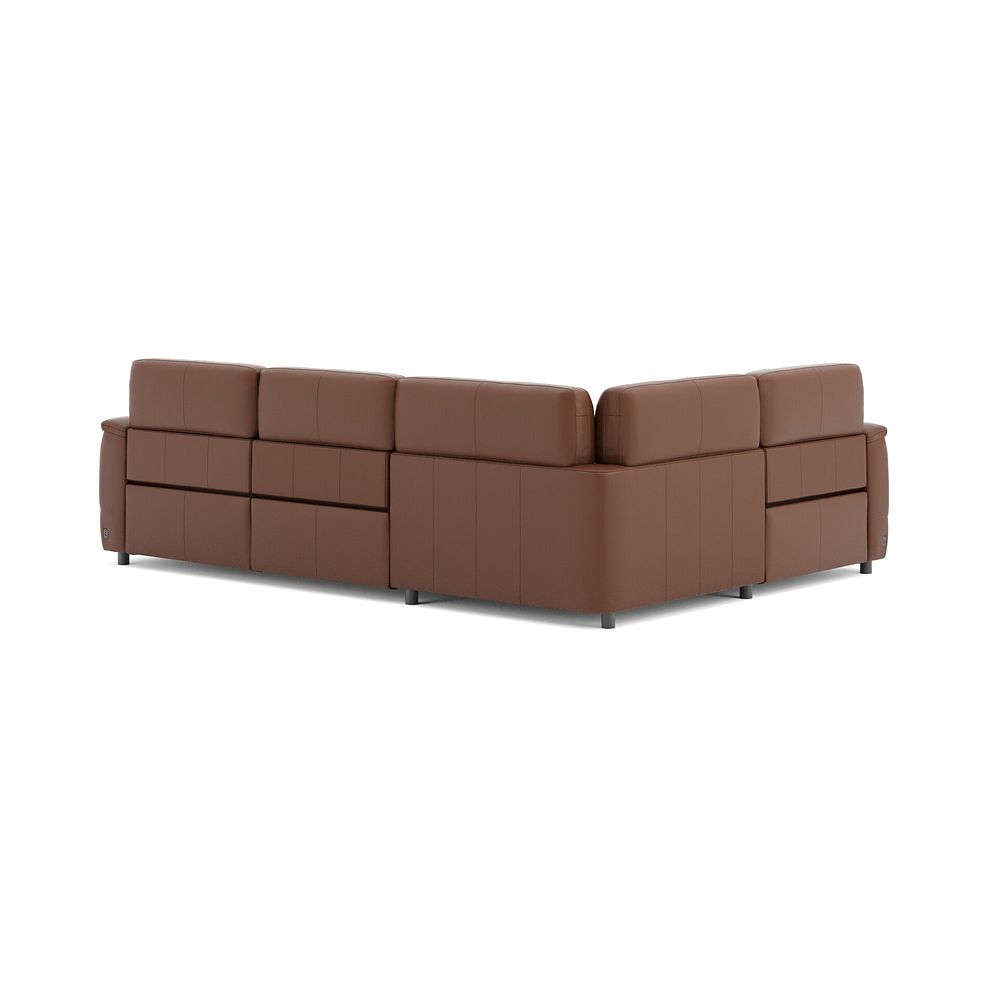Phoenix Right hand Corner Electric Recliner Sofa with Adjustable Power Headrests in  Cognac Leather 5