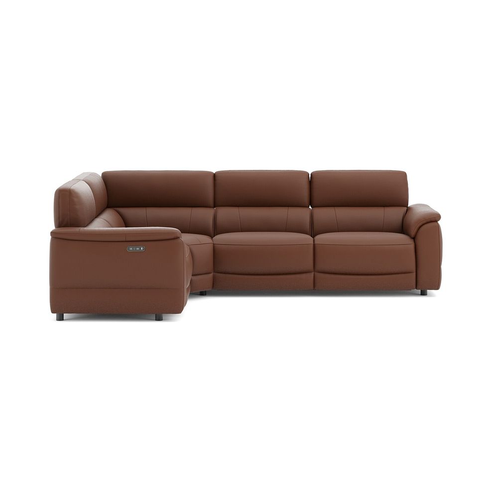 Phoenix Right hand Corner Electric Recliner Sofa with Adjustable Power Headrests in  Cognac Leather 2