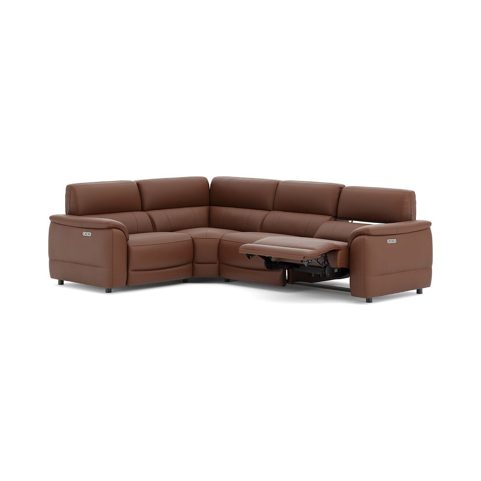 Phoenix Right hand Corner Electric Recliner Sofa with Adjustable Power Headrests in  Cognac Leather 3