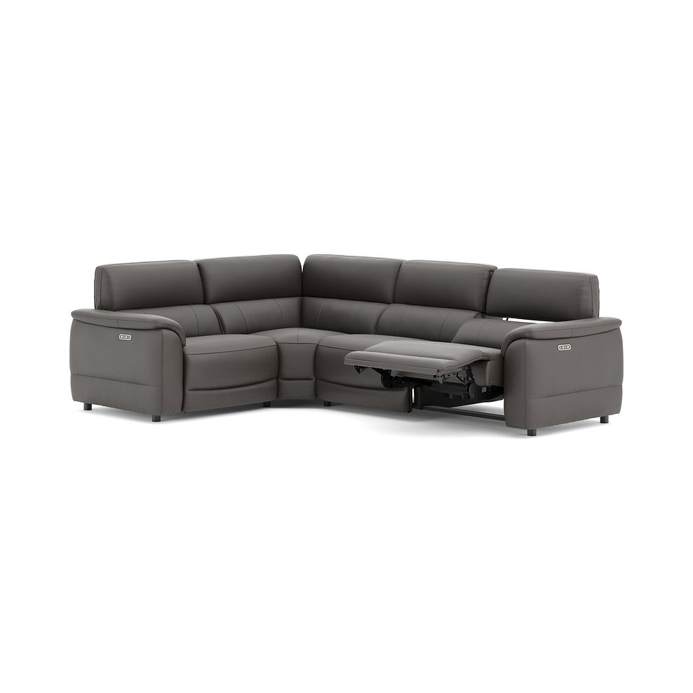 Phoenix Right hand Corner Electric Recliner Sofa with Adjustable Power Headrests in  Elephant Grey Leather 3