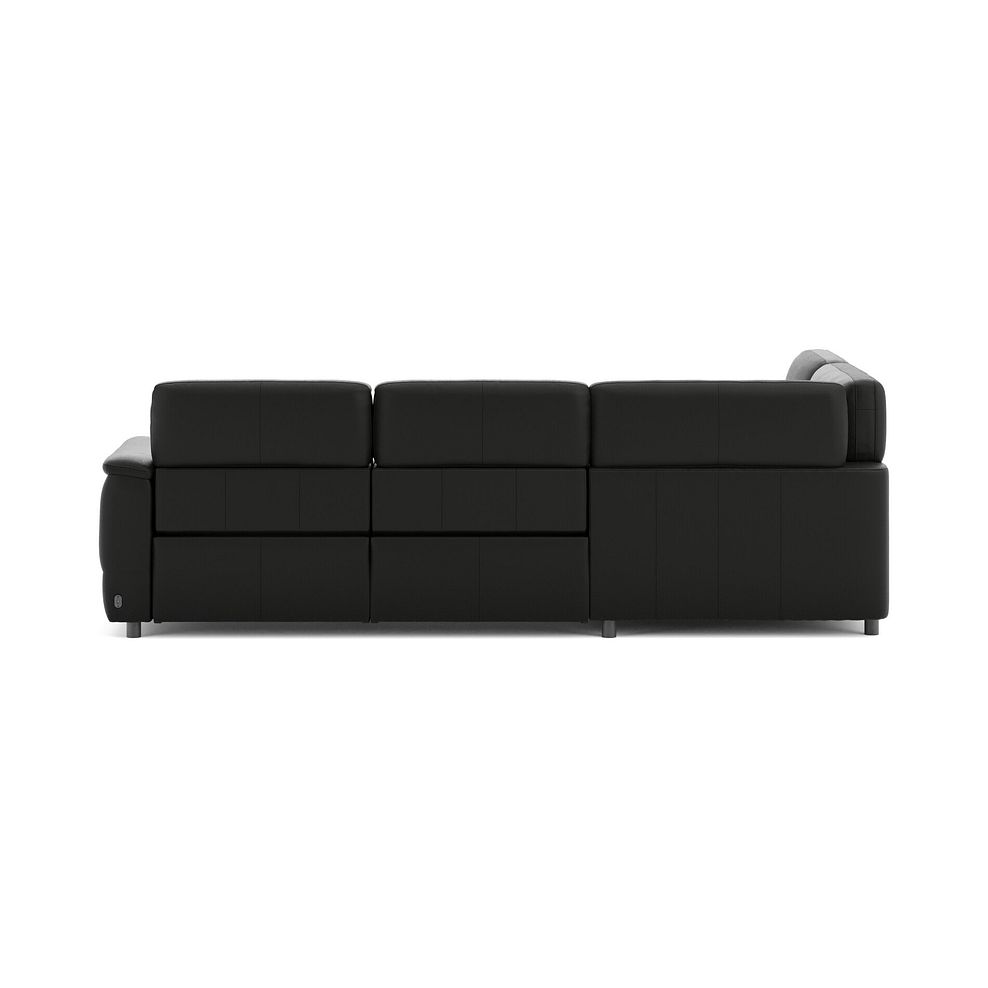 Phoenix Right hand Corner Electric Recliner Sofa with Adjustable Power Headrests in  Jet Black Leather 6