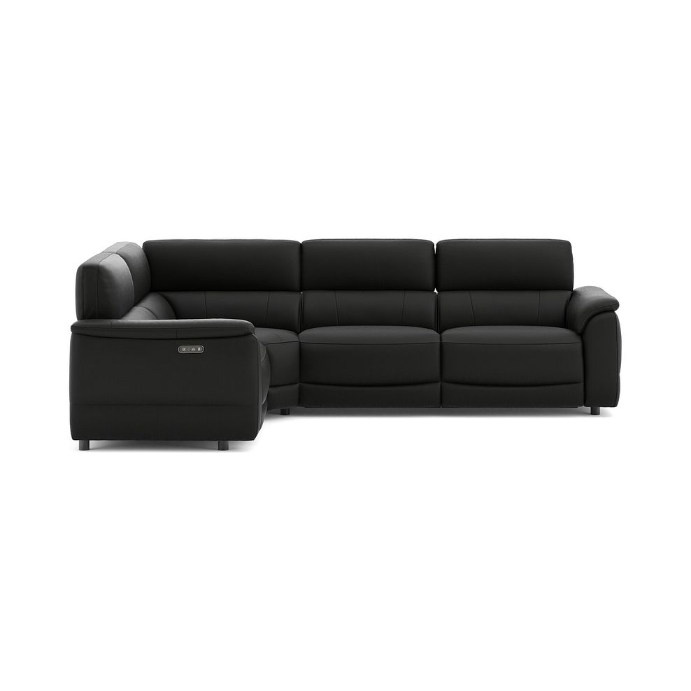 Phoenix Right hand Corner Electric Recliner Sofa with Adjustable Power Headrests in  Jet Black Leather 2