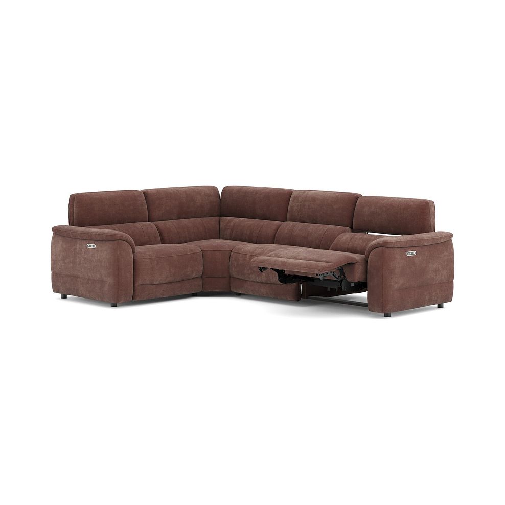 Phoenix Right hand Corner Electric Recliner Sofa with Adjustable Power Headrests in  Manhattan Burnt Sienna Fabric 3