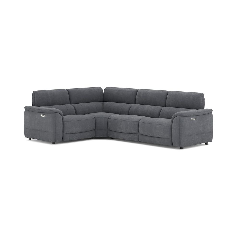 Phoenix Right hand Corner Electric Recliner Sofa with Adjustable Power Headrests in  Manhattan Charcoal Fabric 1