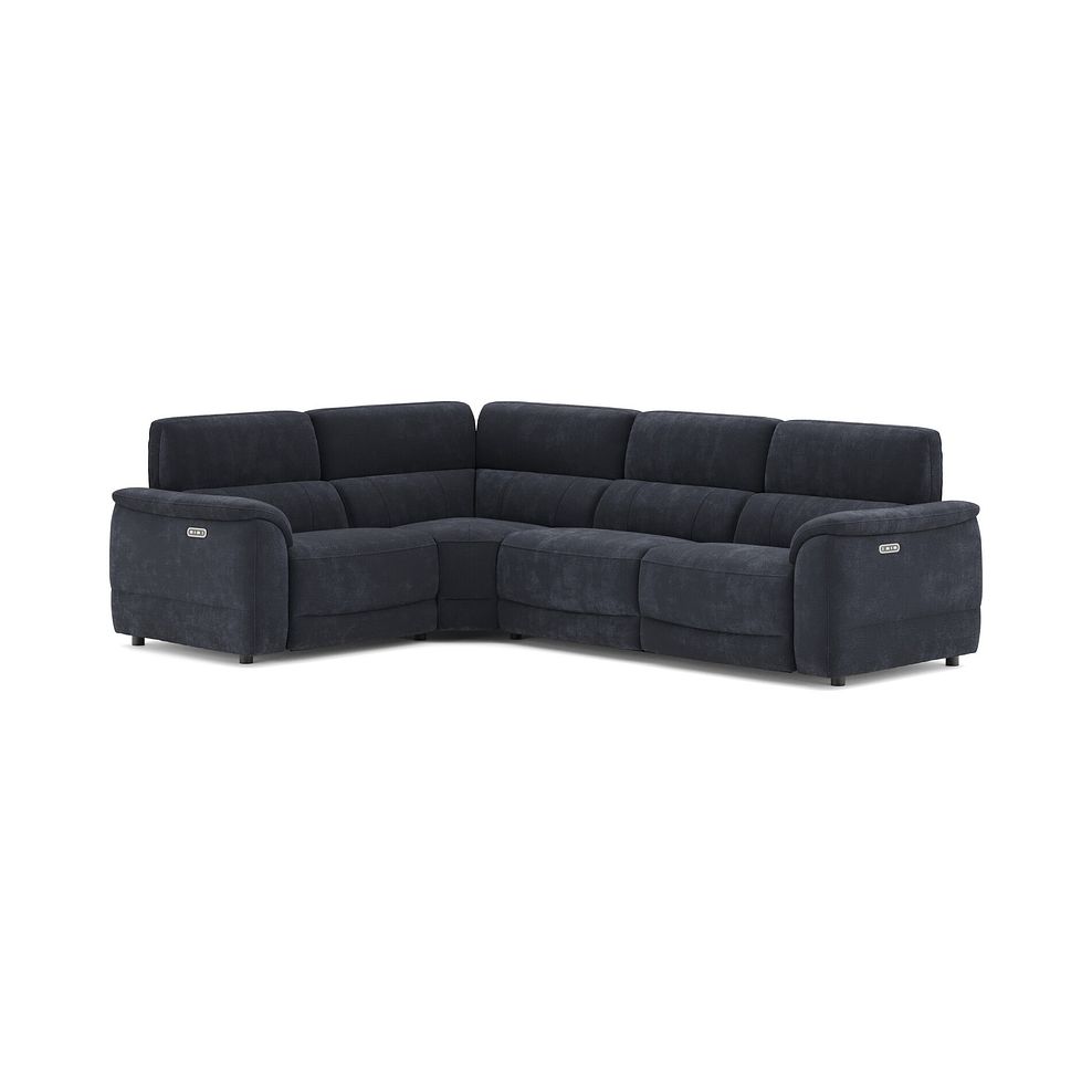 Phoenix Right hand Corner Electric Recliner Sofa with Adjustable Power Headrests in  Manhattan Indigo Fabric 1