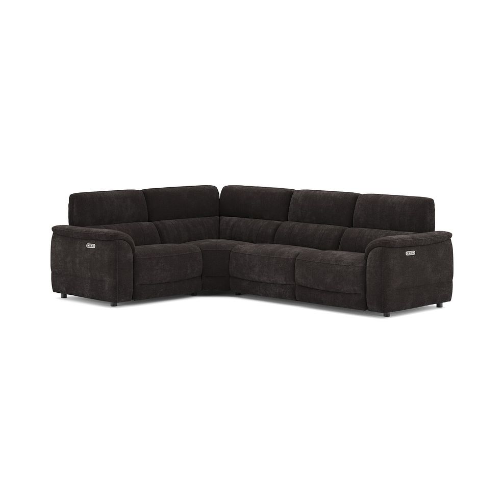 Phoenix Right hand Corner Electric Recliner Sofa with Adjustable Power Headrests in  Manhattan Mushroom Fabric 1