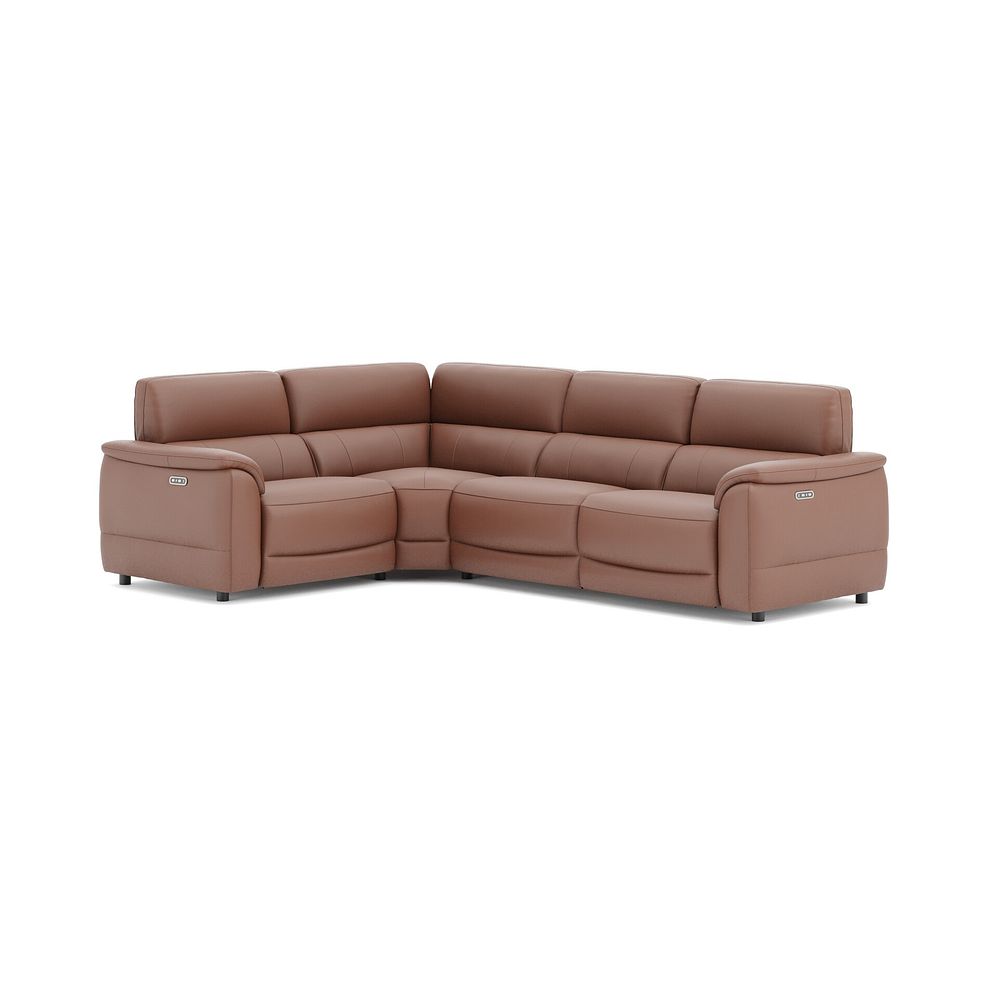 Phoenix Right hand Corner Electric Recliner Sofa with Adjustable Power Headrests in  Mocha Mousse Leather 1
