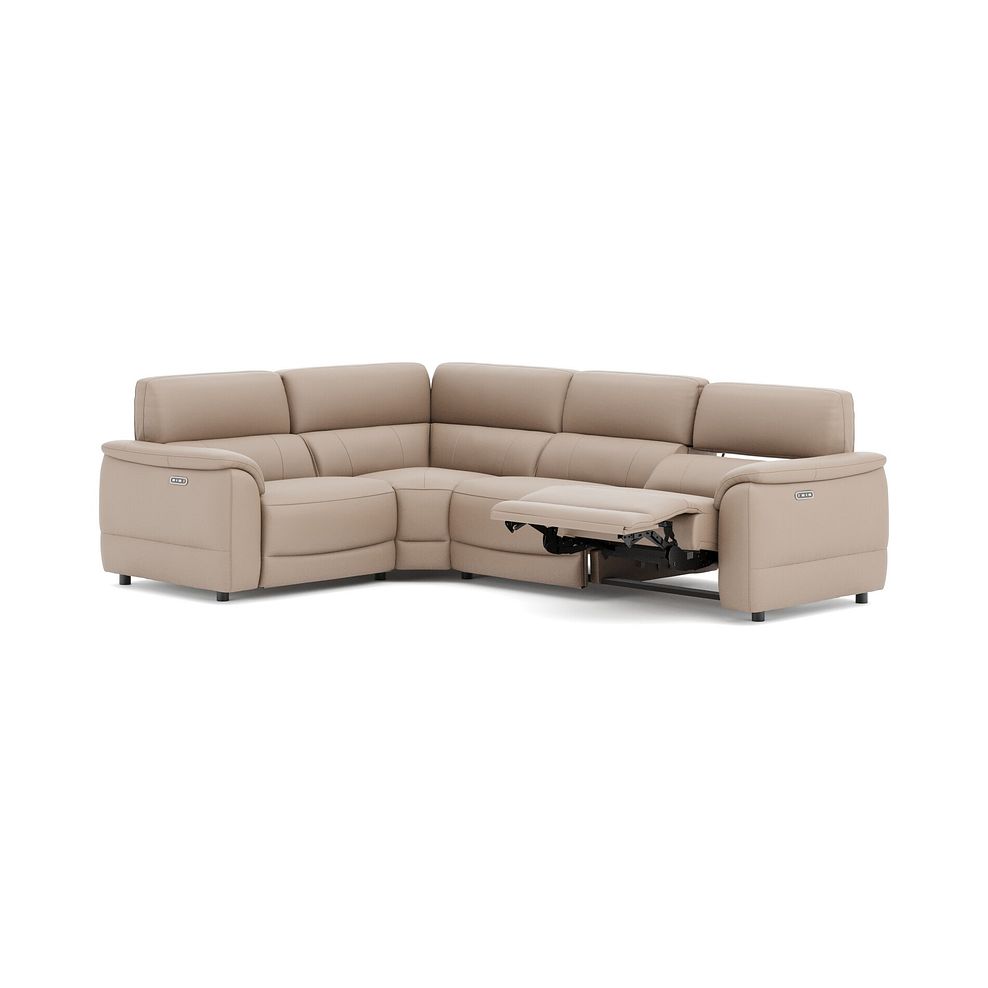 Phoenix Right hand Corner Electric Recliner Sofa with Adjustable Power Headrests in  Mushroom Leather 3
