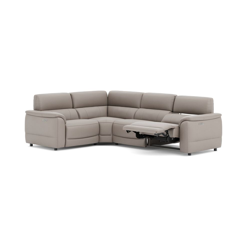 Phoenix Right hand Corner Electric Recliner Sofa with Adjustable Power Headrests in  Oyster Leather 3
