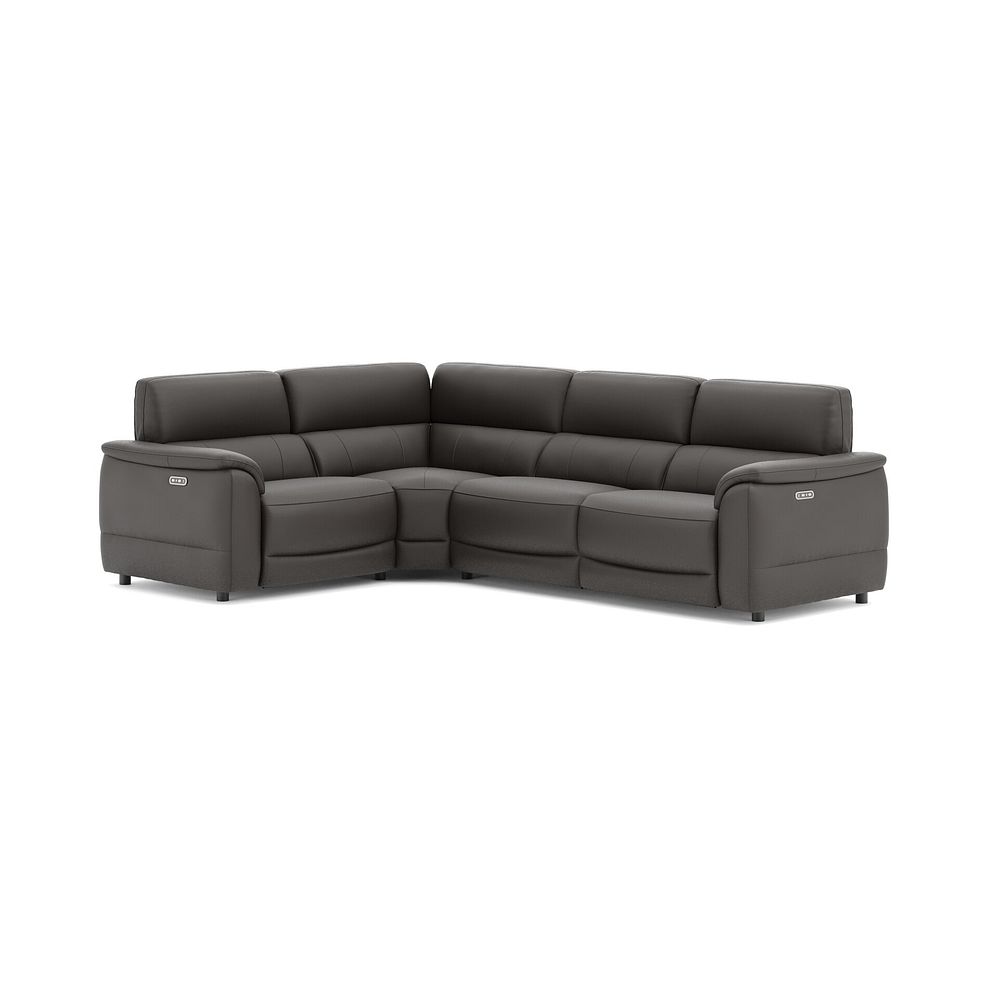 Phoenix Right hand Corner Electric Recliner Sofa with Adjustable Power Headrests in  Storm Leather 1