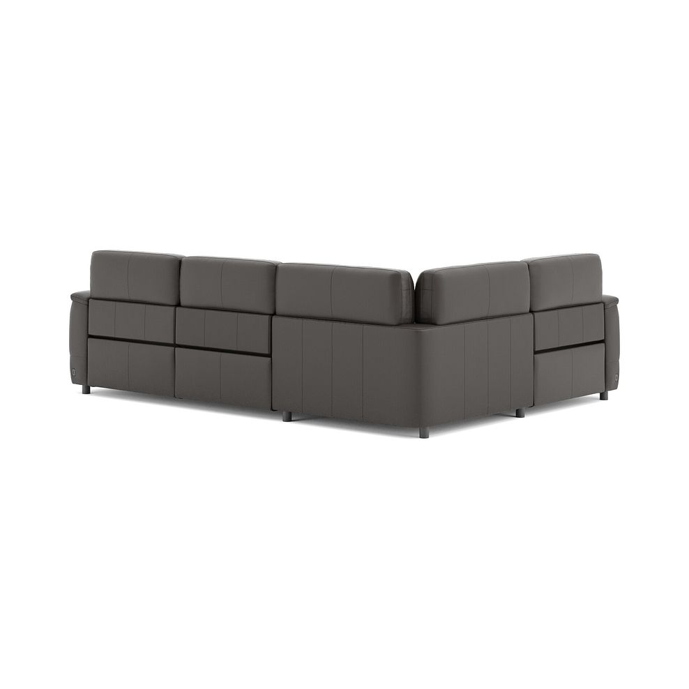 Phoenix Right hand Corner Electric Recliner Sofa with Adjustable Power Headrests in  Storm Leather 5