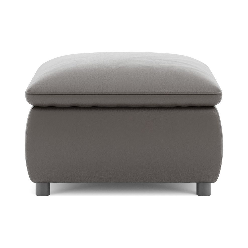 Phoenix Storage Footstool in Elephant Grey Leather 6