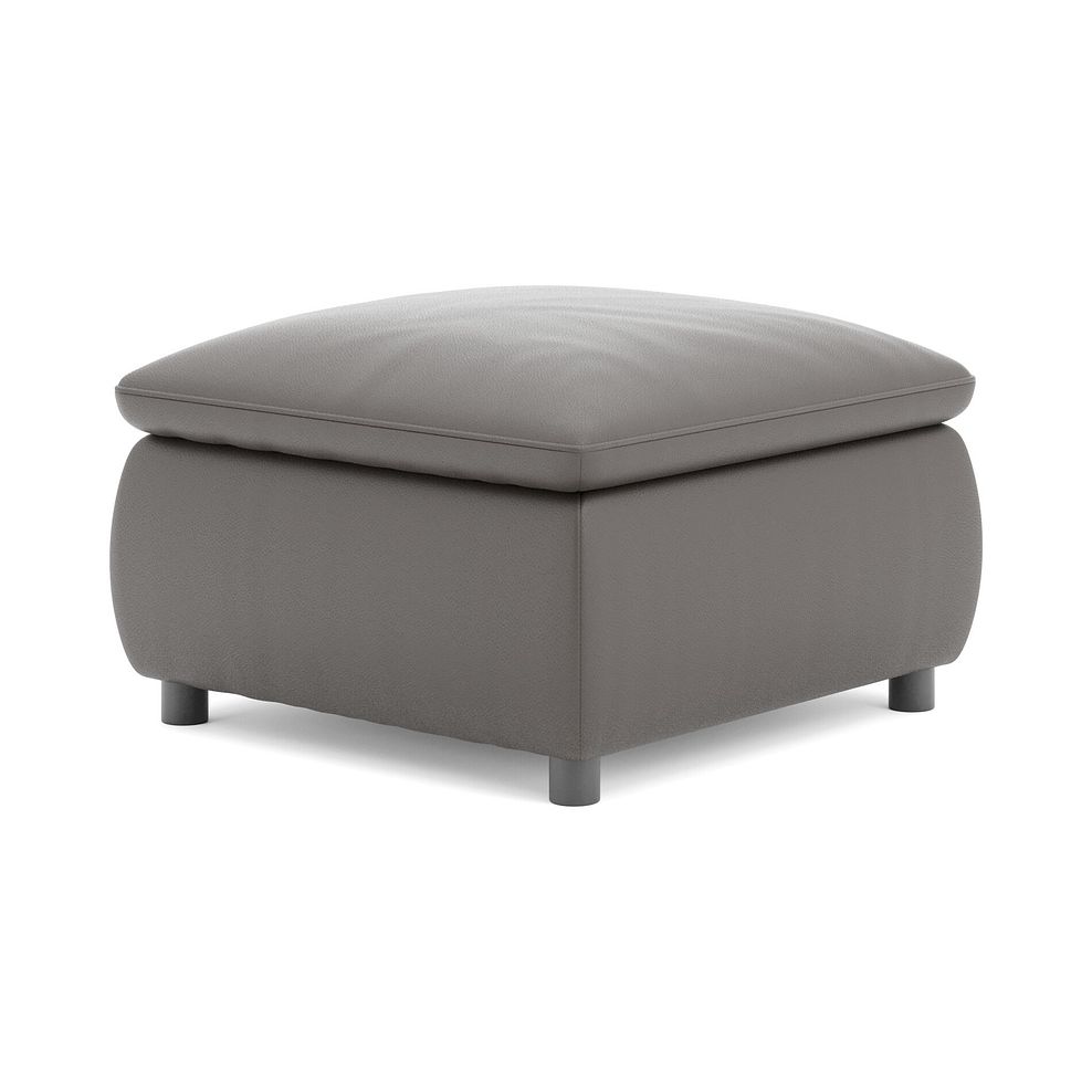 Phoenix Storage Footstool in Elephant Grey Leather 5