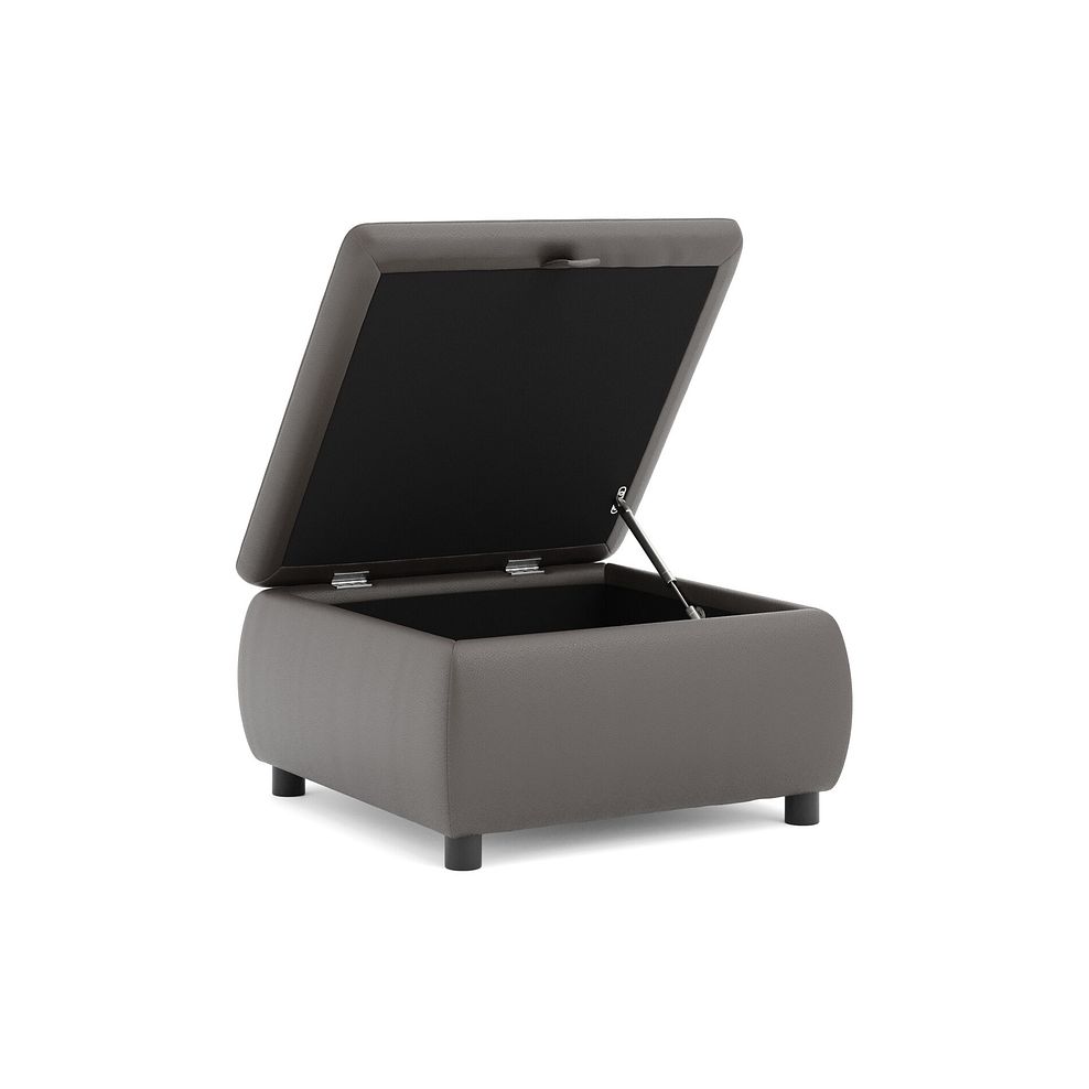 Phoenix Storage Footstool in Elephant Grey Leather 3