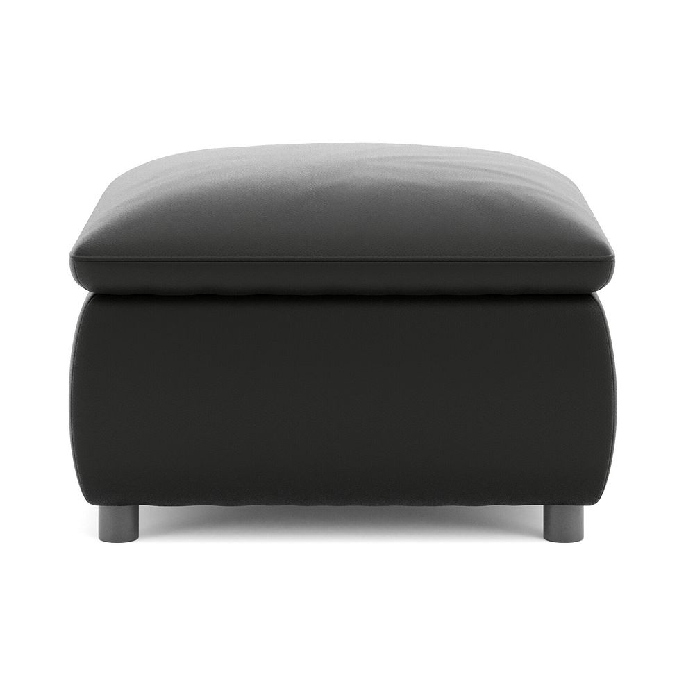 Phoenix Storage Footstool in Jet Black Leather 6