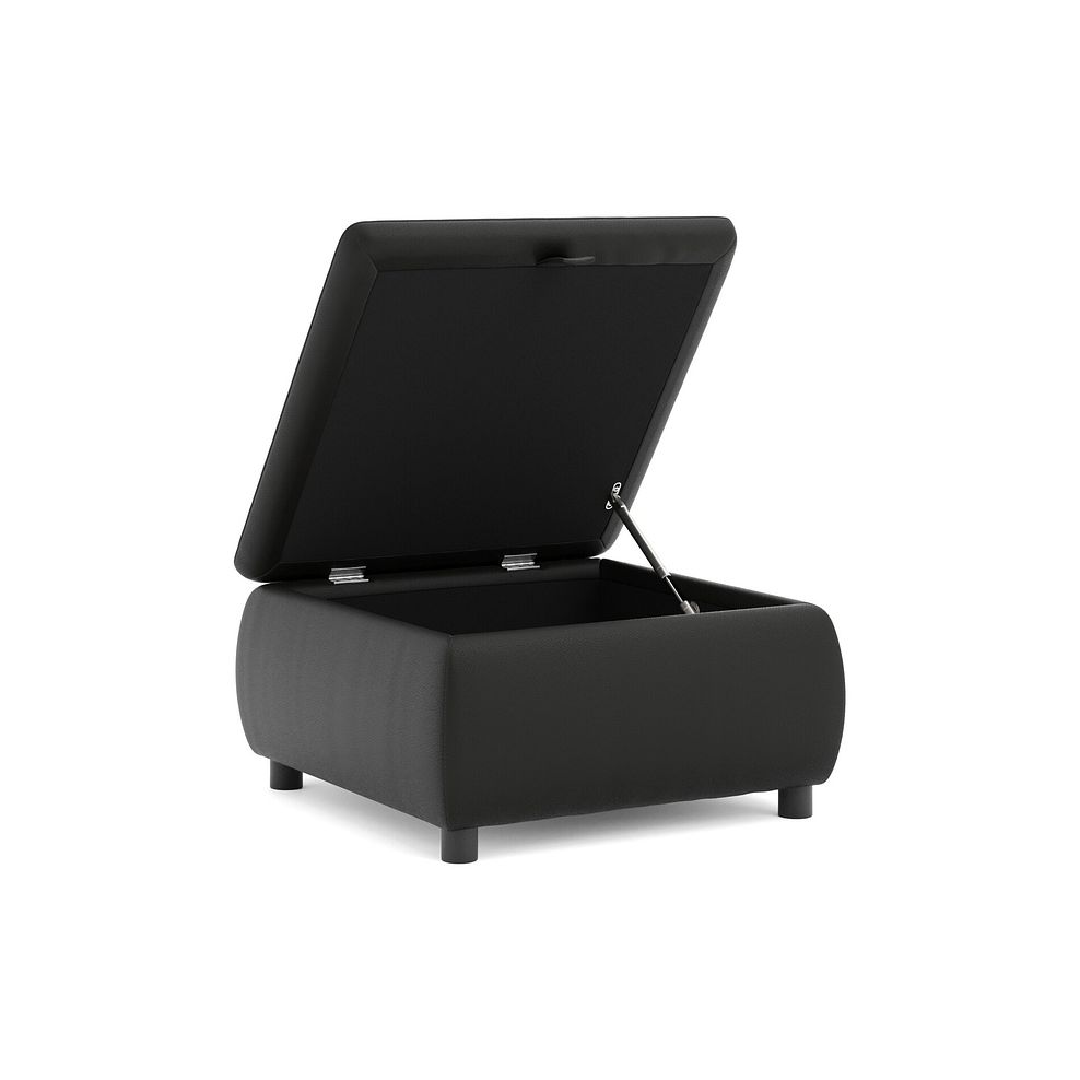 Phoenix Storage Footstool in Jet Black Leather 3