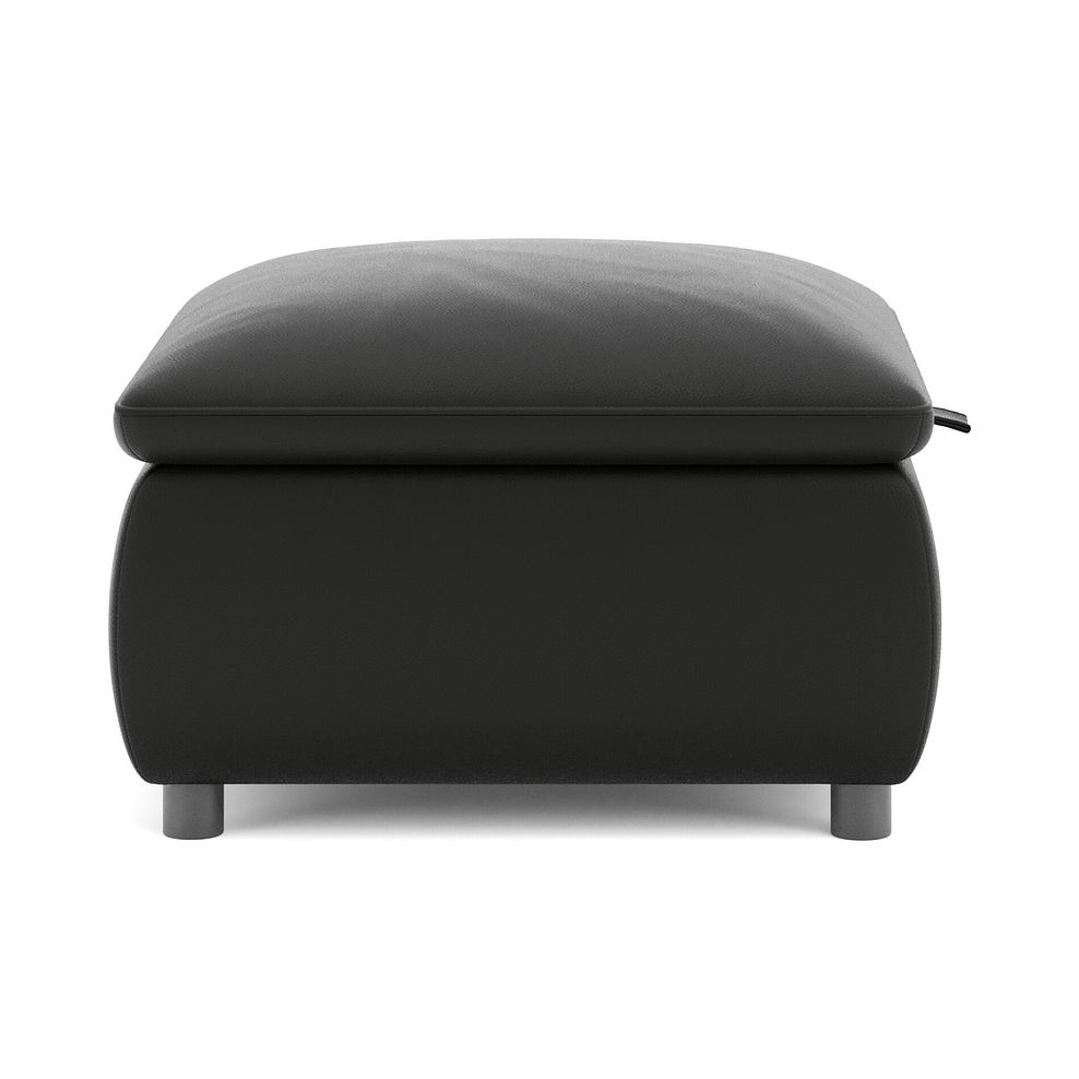 Phoenix Storage Footstool in Jet Black Leather 4