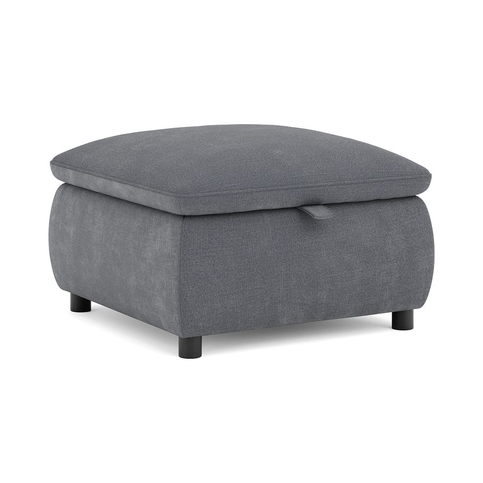 Phoenix Storage Footstool in  Manhattan Charcoal Fabric 1