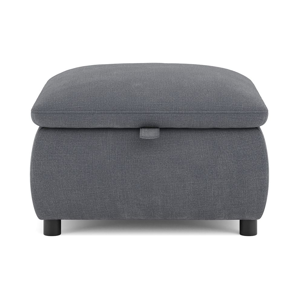 Phoenix Storage Footstool in  Manhattan Charcoal Fabric 2